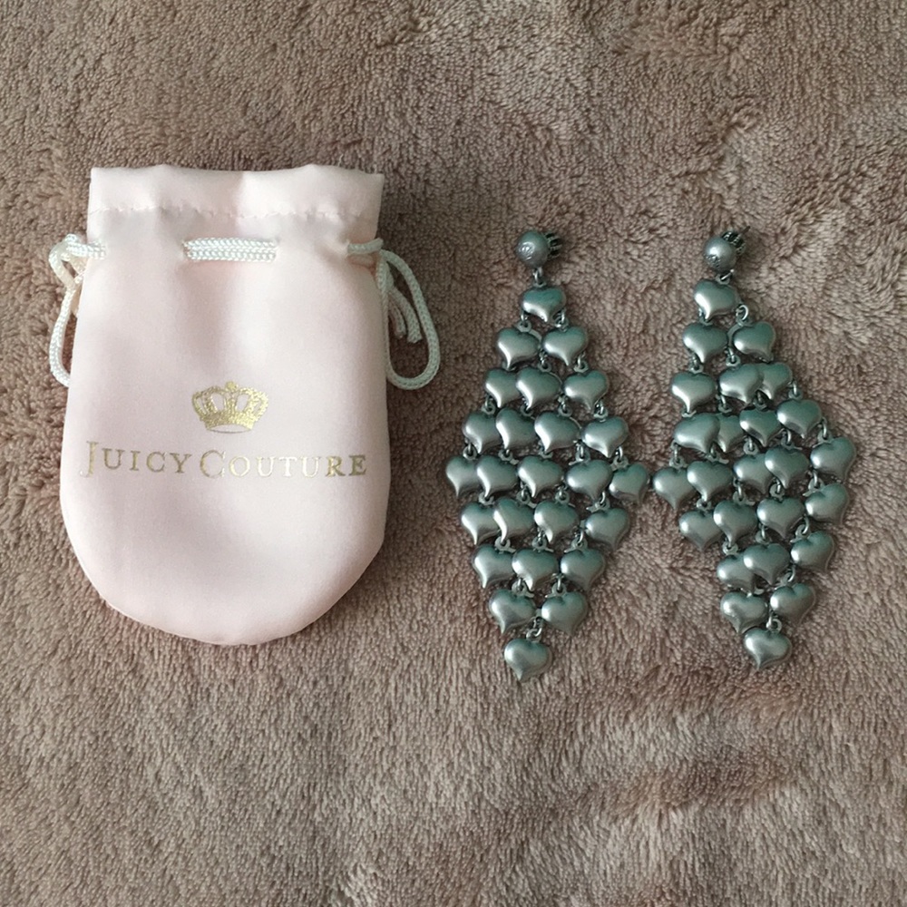 Juicy Couture Silver heart detail earrings